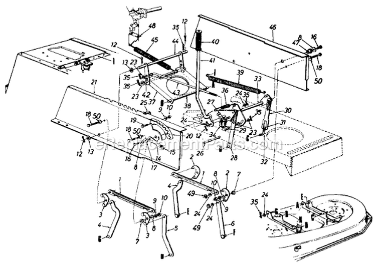 Page B Diagram and Parts List for 13AM675G023 1997 Yard Machines Lawn Tractor